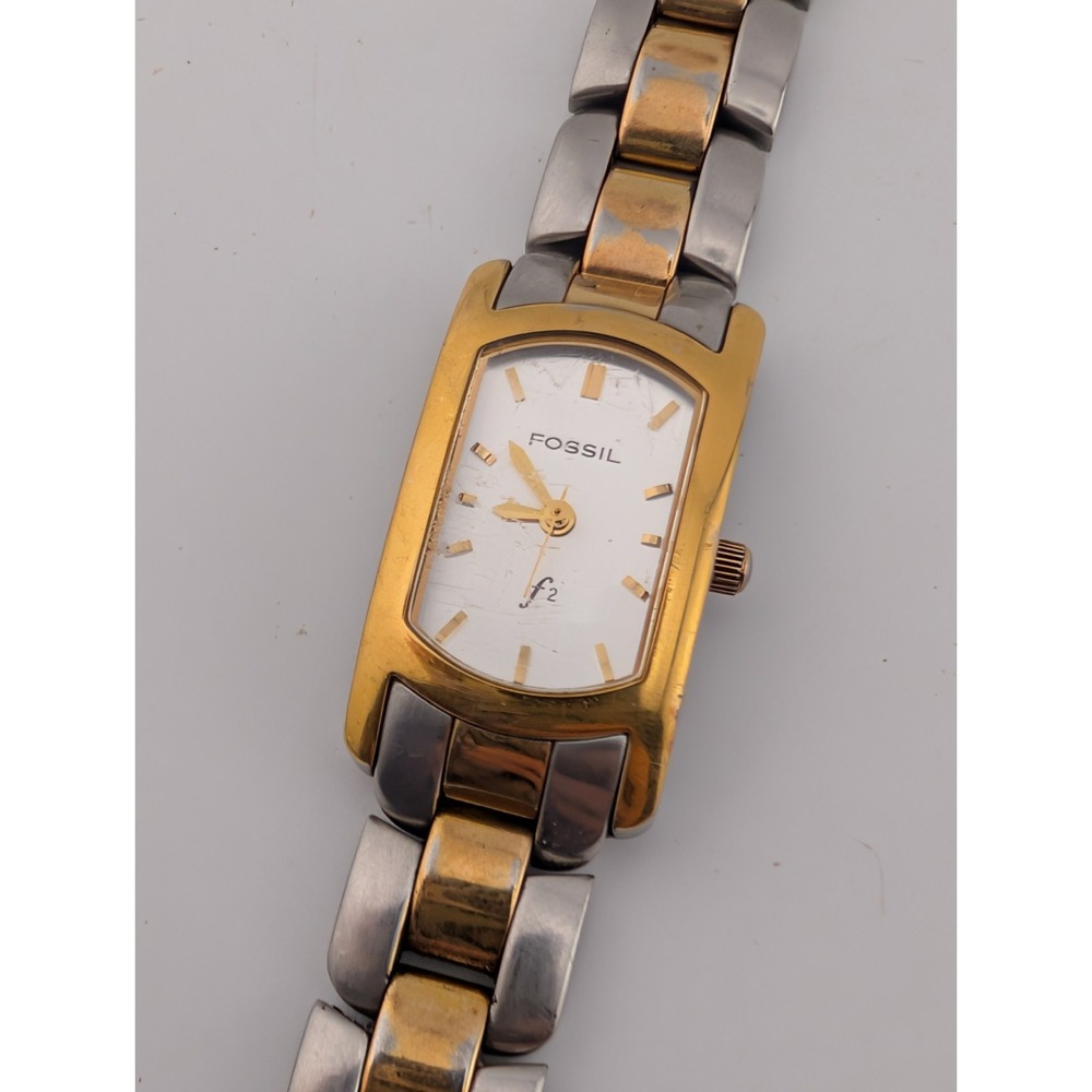Fossil Women's Watch 18mm Case Two Tone 6.5" Case F2 ES-9520 New Battery